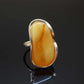 Natural Baltic Butterscotch Amber Adjustable Statement Ring in 14k Gold Plated s925