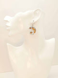 Natural Baltic Cognac Amber Chameleon Dangle Earrings in 925 Sterling Silver