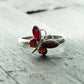 Natural Baltic Cherry Amber Dainty Butterfly Ring