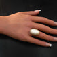 Natural Baltic Rare White Amber Victorian Ring in 14k Gold Plated s925