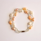 Pearl Bracelet – Pink, Peach & Ivory -Sterling Silver Clasp Freshwater