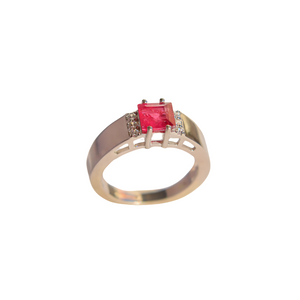 Genuine Pink Tourmaline Cushion Cut Ring in 925 Sterling Silver