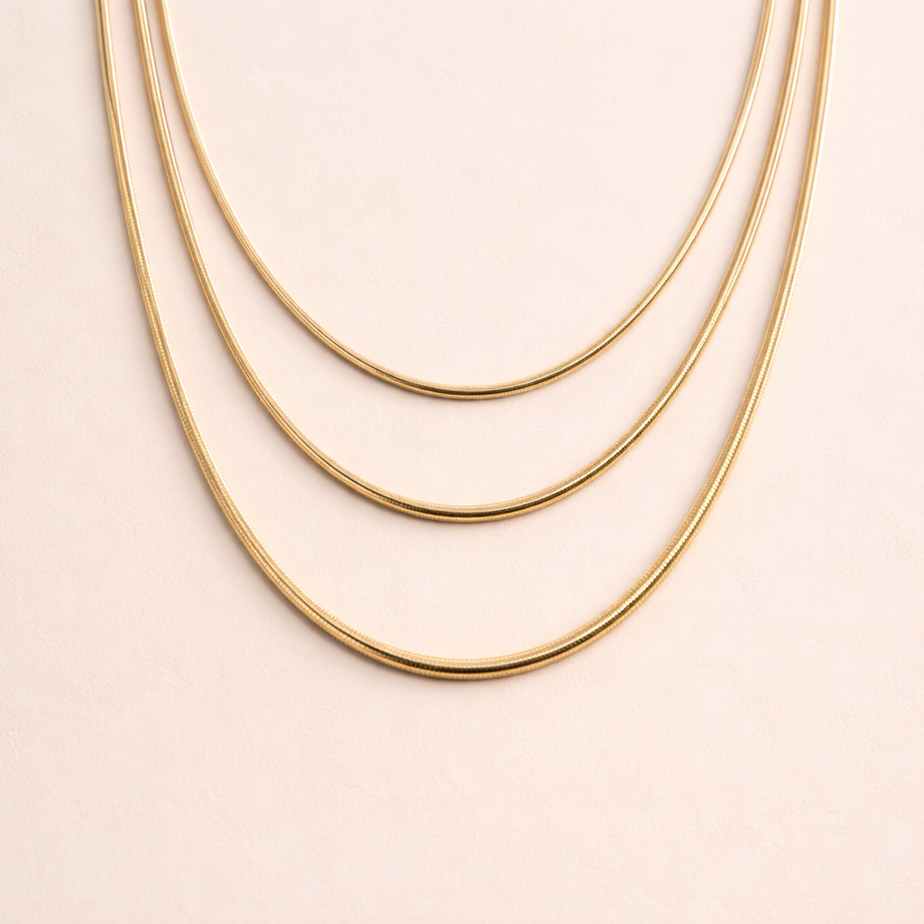 Gold Plated Sterling Silver Snake Chain - Jūratė Amber