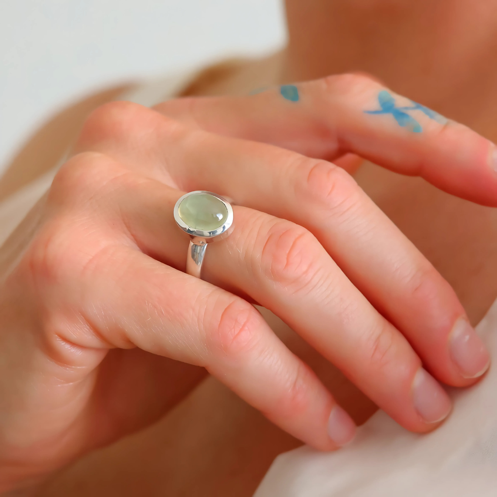 green amethyst ring