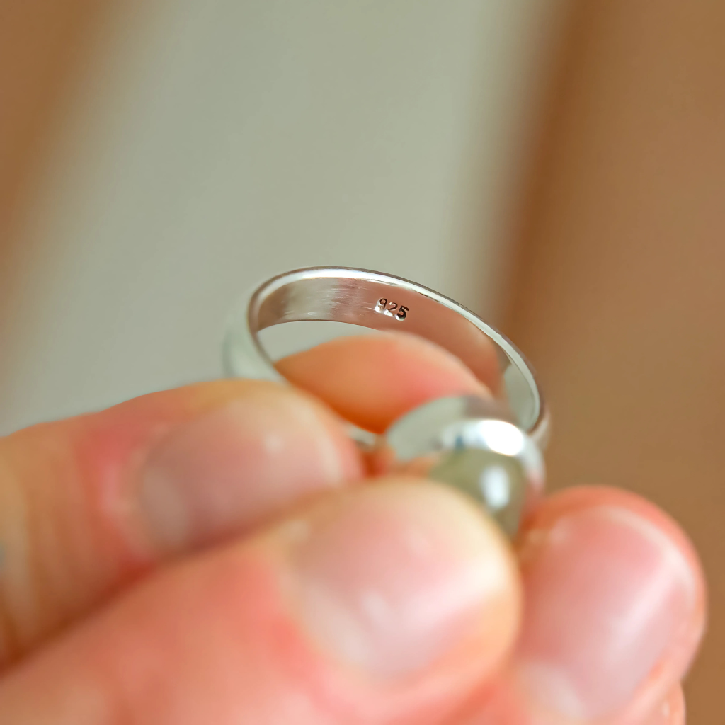 925 stamp on green amethyst ring