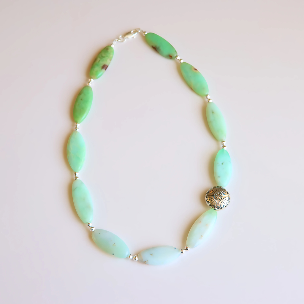 Australian Chrysoprase Necklace – Ombre Green Gemstones-Southwestern
