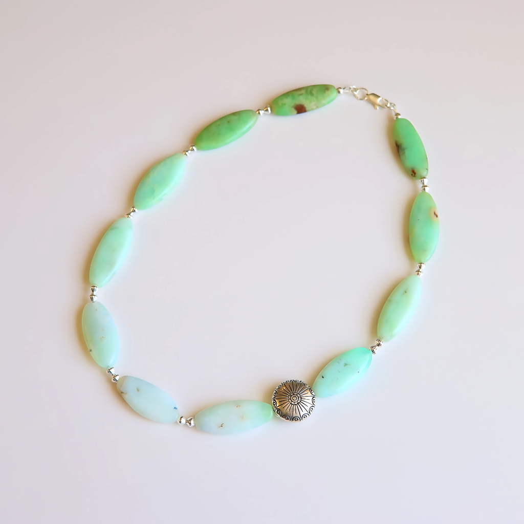 Australian Chrysoprase Necklace – Ombre Green Gemstones-Southwestern