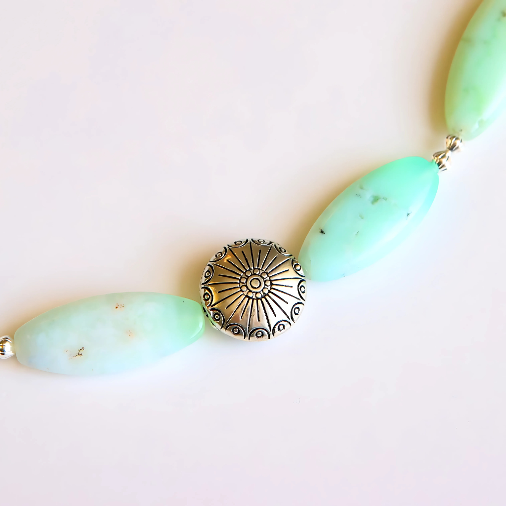 Australian Chrysoprase Necklace – Ombre Green Gemstones-Southwestern
