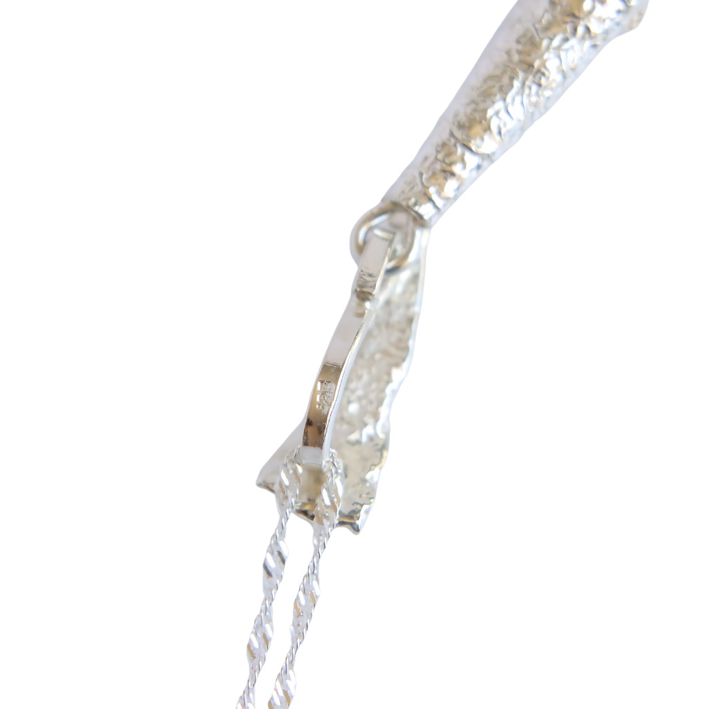 Handmade Baltic amber pendant necklace with tulip design on a Singapore chain featuring brushed sterling silver and gold accents.