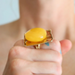 Butterscotch Amber Ring – Adjustable 14k Gold Plated Sterling Silver