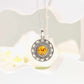 Natural Baltic Cognac Amber Hieroglyph Pendant Necklace in 925 Sterling Silver