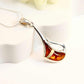 Natural Baltic Amber Nordic Pendant Necklace in 925 Sterling Silver