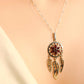 Natural Baltic Cherry Amber Dream Catcher Necklace in 925 Sterling Silver