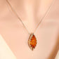 Natural Baltic Cognac Amber Modern-Chic Necklace in 925 Sterling Silver