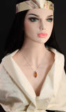 Natural Baltic Cognac Amber Modern-Chic Necklace in 925 Sterling Silver