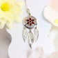 Natural Baltic Cherry Amber Dream Catcher Necklace in 925 Sterling Silver