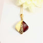 Natural Baltic Cherry and Butterscotch Amber 14k Gold Plated Handmade Pendant Necklace