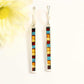 Natural Baltic Amber and Turquoise Mosaic Modern Earrings