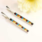 Natural Baltic Amber and Turquoise Mosaic Modern Earrings