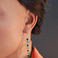 Natural Baltic Amber and Turquoise Mosaic Modern Earrings