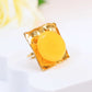 Natural Baltic Butterscotch Amber 14K Gold Plated Statement Ring