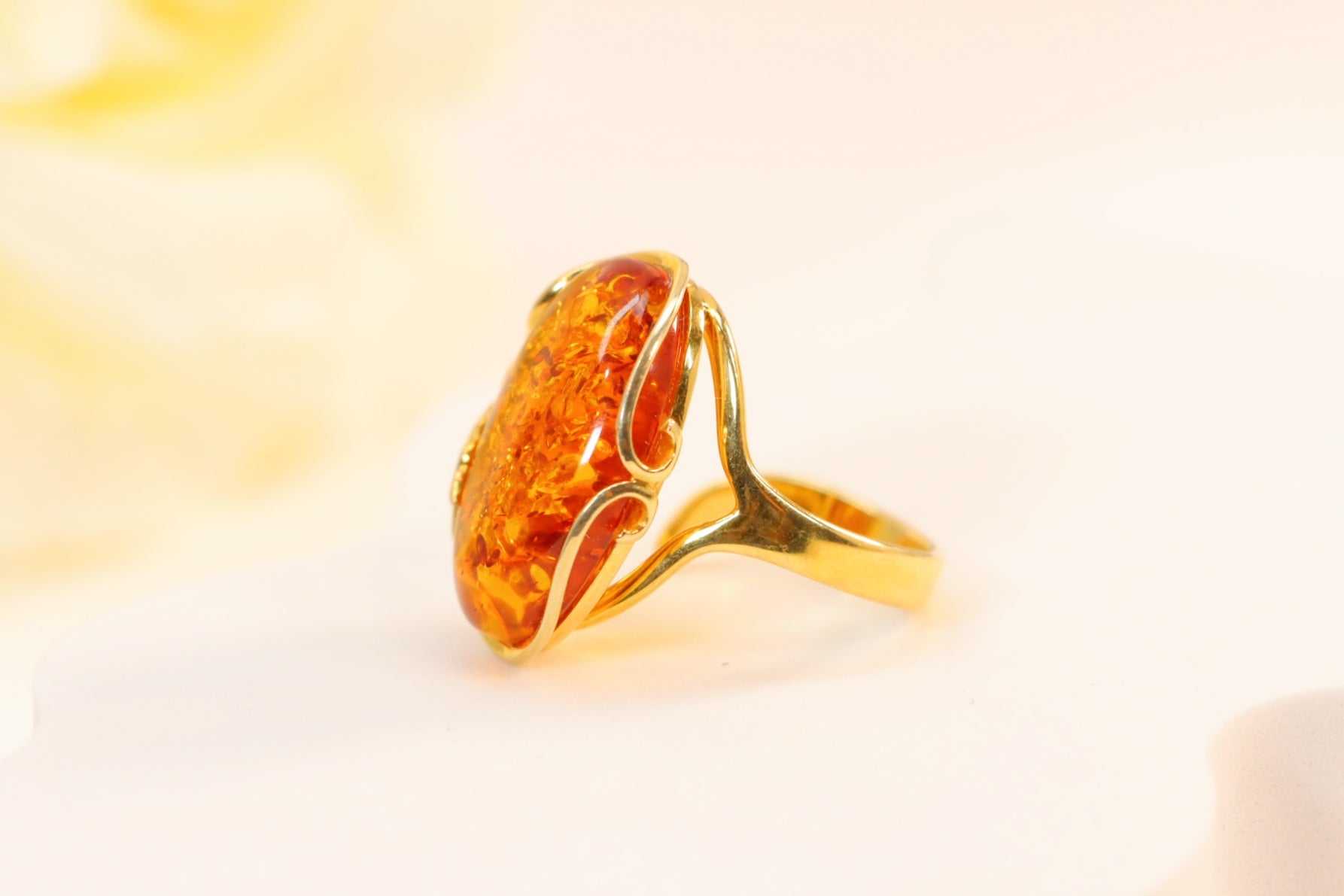 genuine baltic amber adjustable butterfly ring