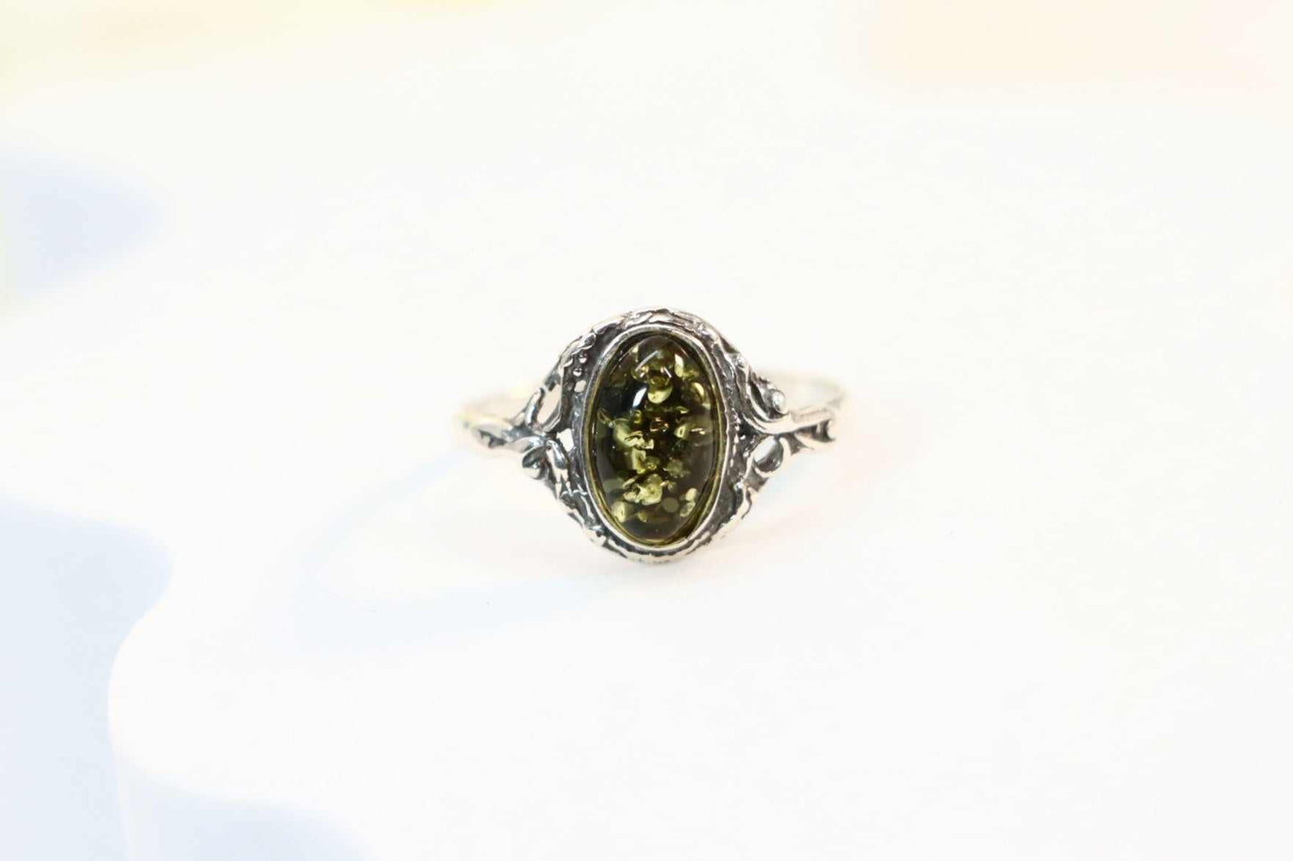 green amber ring