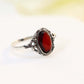 Natural Baltic Cherry Amber Victorian Style Ring in 925 Sterling Silver