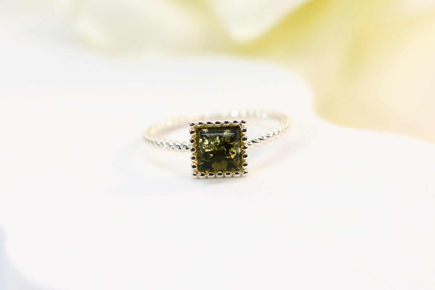 green amber ring