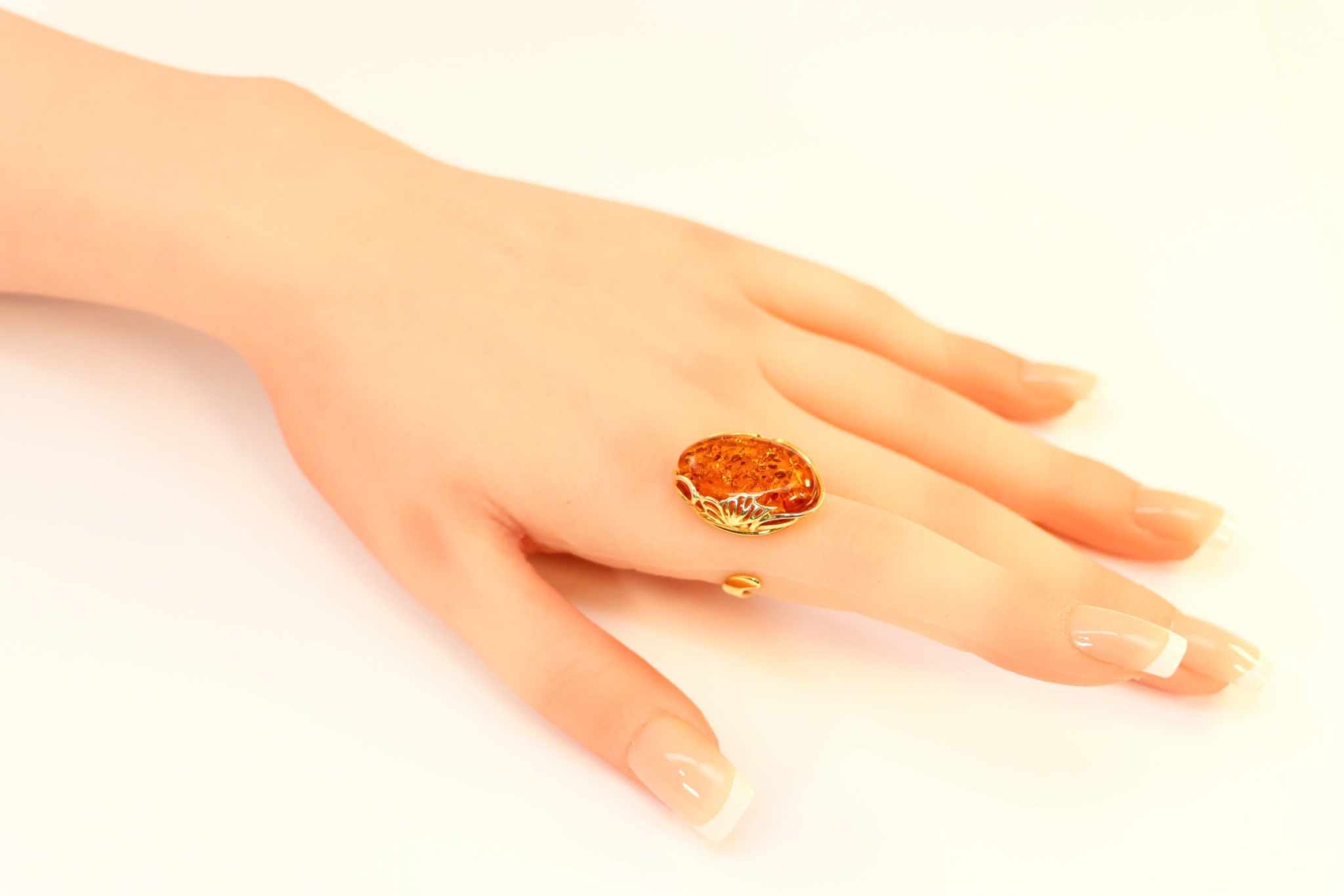 genuine baltic amber adjustable butterfly ring