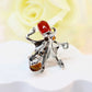 Natural Baltic Cherry Amber Octopus Adjustable Statement Ring in 925 Sterling Silver