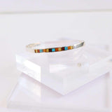 Natural Baltic Amber and Turquoise Cuff Bracelet