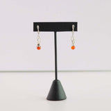 Natural Baltic Cognac Amber Modern Twist Dangle Earrings in 925 Silver