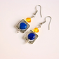 Lapis Earrings with Baltic Lemon Amber | Handmade | Nickel Free
