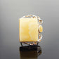 Natural Baltic butterscotch amber ring in 925 sterling silver, handmade avant garde design.