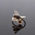 Natural Baltic Cherry Amber Bumble Bee Flower Adjustable Ring in 925 Sterling Silver - Jūratė Amber