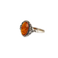 Victorian Silver Ring -Natural Baltic cognac amber sterling silver Victorian ring with vintage design.