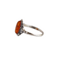 Victorian Silver Ring -Natural Baltic Cognac Amber Sterling Silver Victorian Ring with vintage-style setting.
