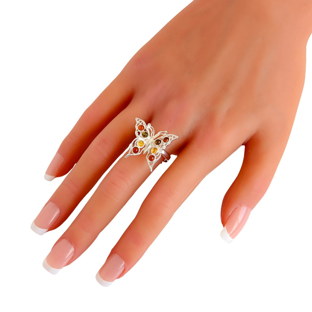 sterling silver butterfly ring