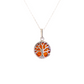 Lemon Amber Sleepy Hallow Tree Pendant Necklace in 925 Sterling Silver.