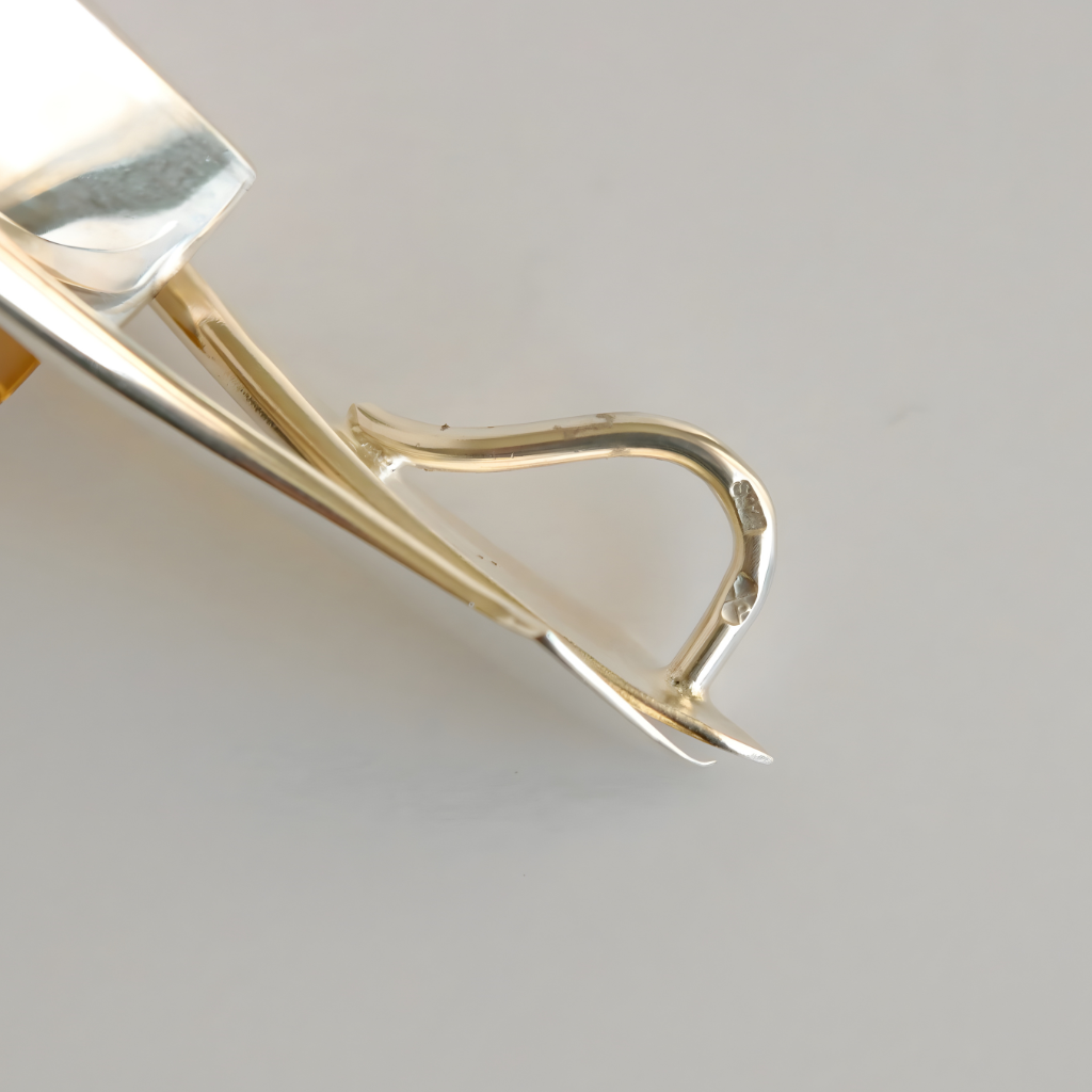 amber necklace on a light gray background