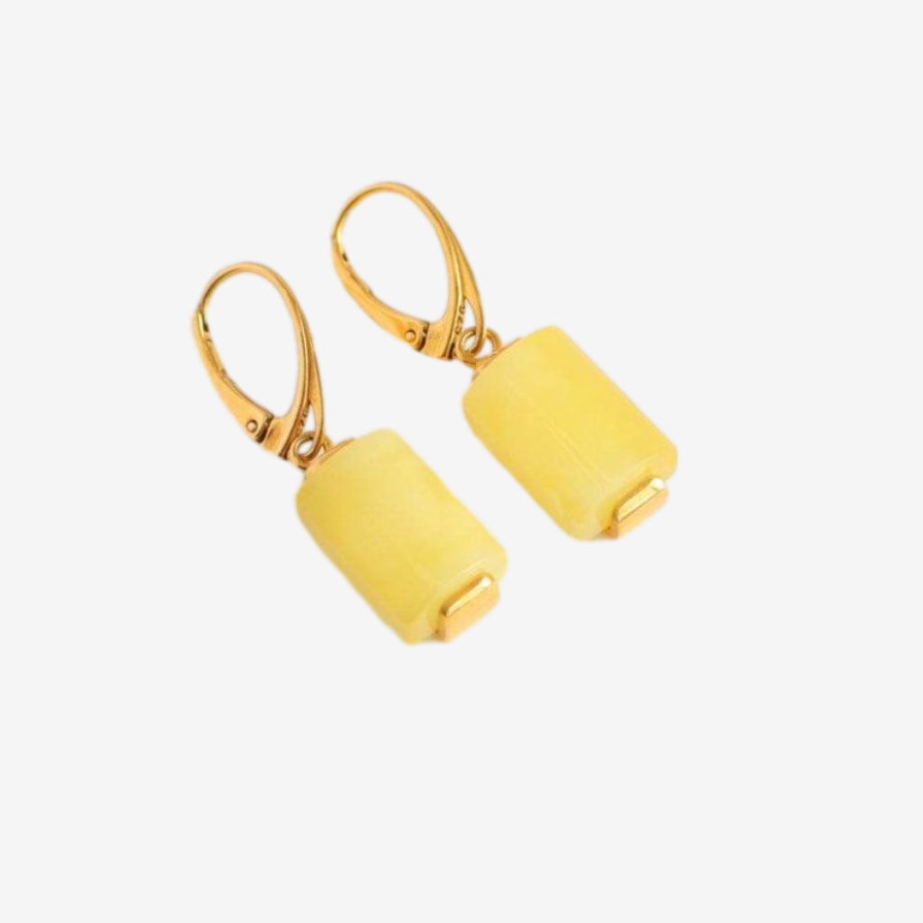 14k Gold Plated Aleksander Gliwinski Designer Butterscotch Earrings