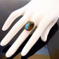 Genuine Labradorite Cabochon Cut Ring in 925 Sterling Silver