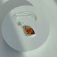 Natural Baltic Cognac Amber Filigree Floral Pendant Regal Necklace in 925 Sterling Silver