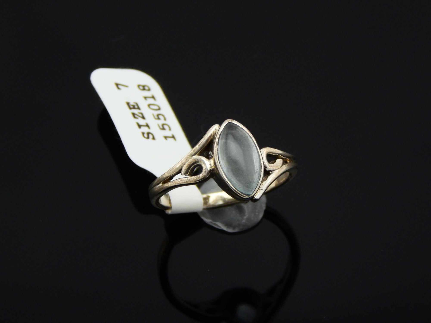 Brazilian Blue Topaz Marquise Cut Ring in 925 Recycled Sterling Silver - Jūratė Amber