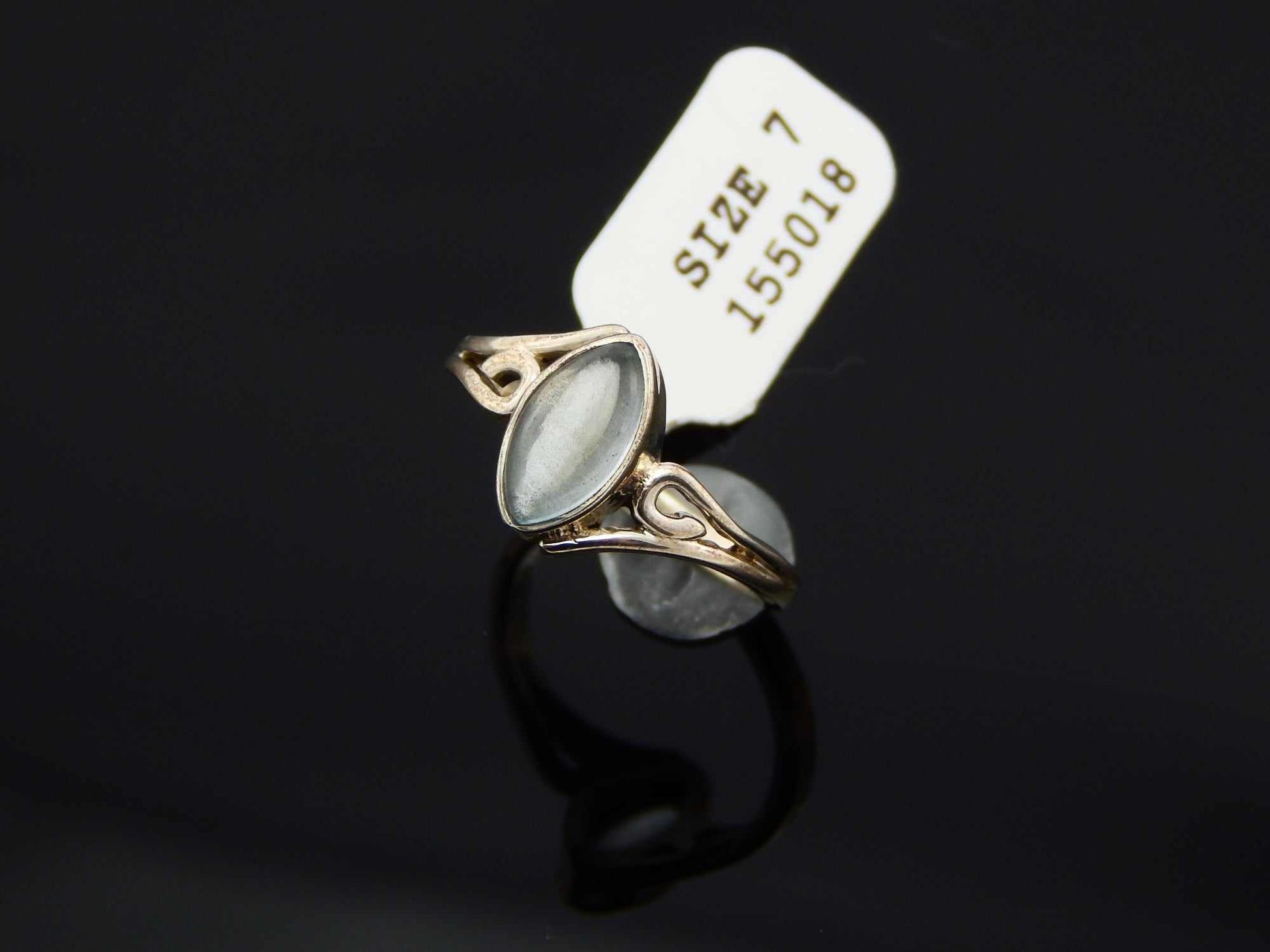 Brazilian Blue Topaz Marquise Cut Ring in 925 Recycled Sterling Silver - Jūratė Amber