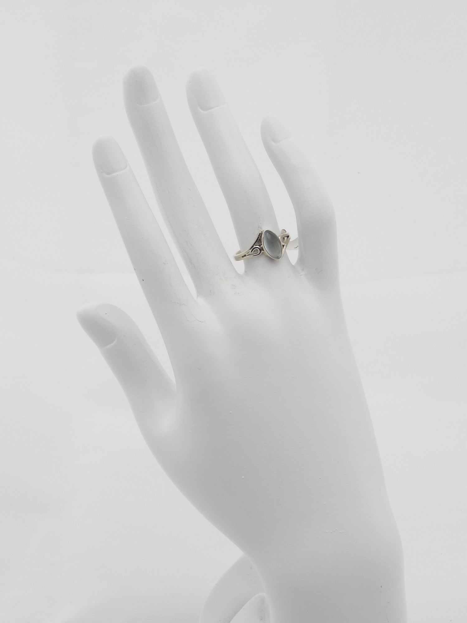 Brazilian Blue Topaz Marquise Cut Ring in 925 Recycled Sterling Silver - Jūratė Amber