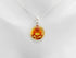 Natural Baltic Citrine Amber Tiny Buddha Pendant Choker on Silver Chain