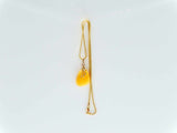 Natural Baltic Butterscotch Amber 14K Yellow Gold Plated Drip Pendant