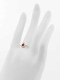 Genuine Mexican Fire Opal Pear Cut Ring in 925 Silver